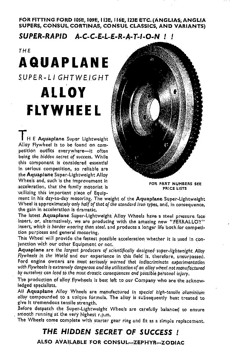aquaplane aluminium flywheel with gear ring
